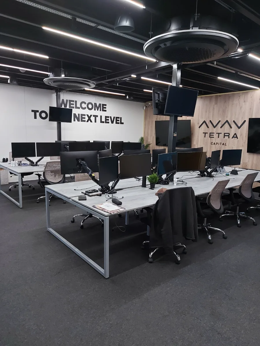 Large office workspace cleaned and reset